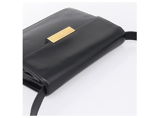Borsa a tracolla Christian Dior in pelle nera e oro Auth 200949 Nero D'oro - vista 6