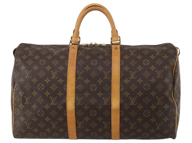 LOUIS VUITTON Monogram Keepall 50 Boston Bag M41426 LV Auth 198704 Monogramma - vista 13