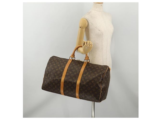 LOUIS VUITTON Monogram Keepall 50 Boston Bag M41426 LV Auth 198704 Monogramma - vista 21