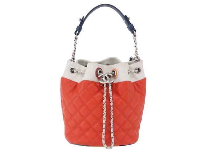Sac à épaule à chaîne CHANEL Matelassé en cuir Caviar 2 voies Rouge Argent CC Auth 197163M Argenté - vue 13