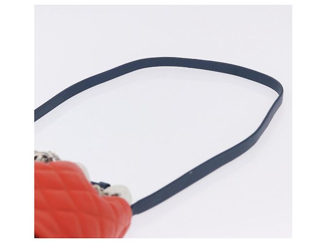 Sac à épaule à chaîne CHANEL Matelassé en cuir Caviar 2 voies Rouge Argent CC Auth 197163M Argenté - vue 15