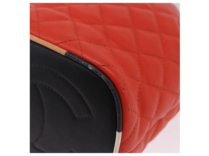 Sac à épaule à chaîne CHANEL Matelassé en cuir Caviar 2 voies Rouge Argent CC Auth 197163M Argenté - vue 17