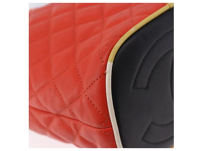 Sac à épaule à chaîne CHANEL Matelassé en cuir Caviar 2 voies Rouge Argent CC Auth 197163M Argenté - vue 18