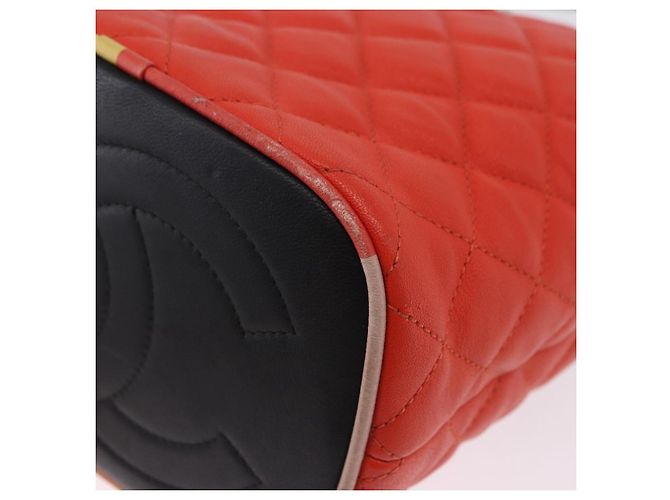 Sac à épaule à chaîne CHANEL Matelassé en cuir Caviar 2 voies Rouge Argent CC Auth 197163M Argenté - vue 19