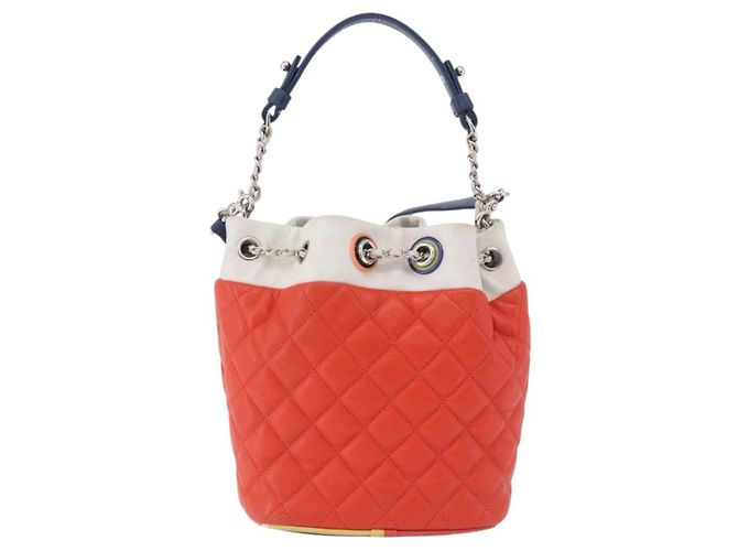 Sac à épaule à chaîne CHANEL Matelassé en cuir Caviar 2 voies Rouge Argent CC Auth 197163M Argenté - vue 2