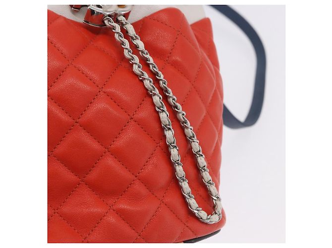 Sac à épaule à chaîne CHANEL Matelassé en cuir Caviar 2 voies Rouge Argent CC Auth 197163M Argenté - vue 20