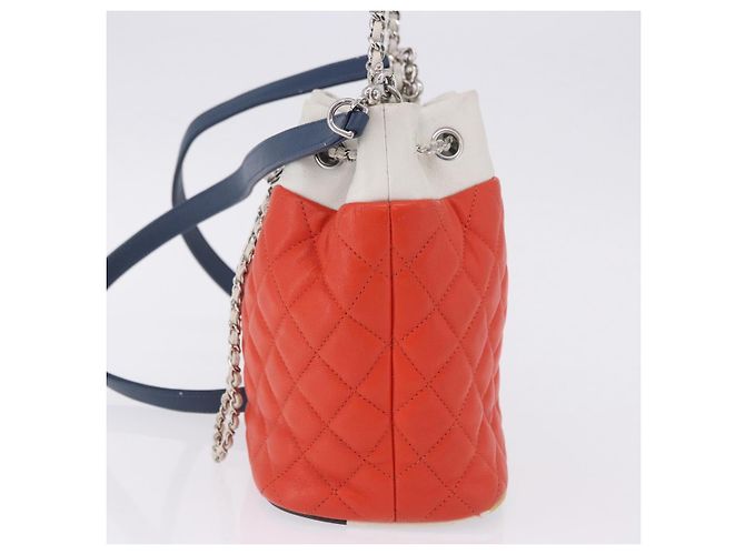Sac à épaule à chaîne CHANEL Matelassé en cuir Caviar 2 voies Rouge Argent CC Auth 197163M Argenté - vue 3