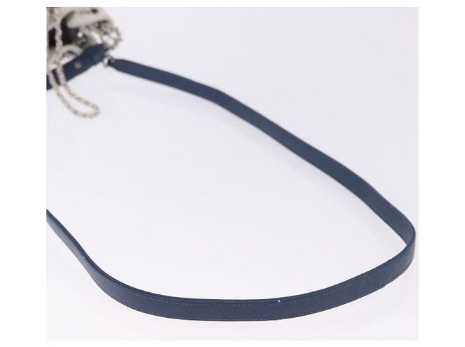 Sac à épaule à chaîne CHANEL Matelassé en cuir Caviar 2 voies Rouge Argent CC Auth 197163M Argenté - vue 9
