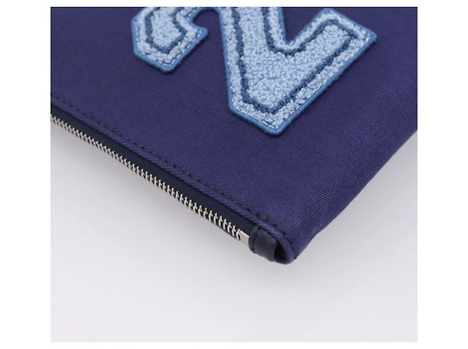 Borsa a pochette VALENTINO Canvas Navy Silver Auth BA15372A Argento Blu navy - vista 16