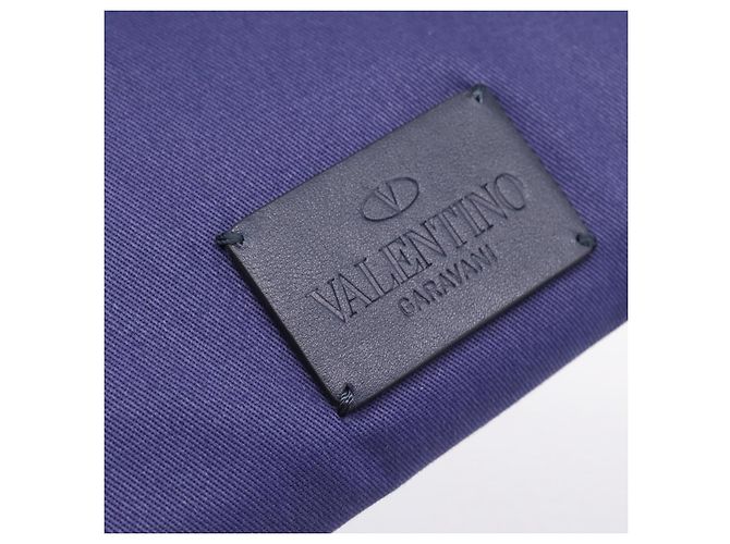 Borsa a pochette VALENTINO Canvas Navy Silver Auth BA15372A Argento Blu navy - vista 18