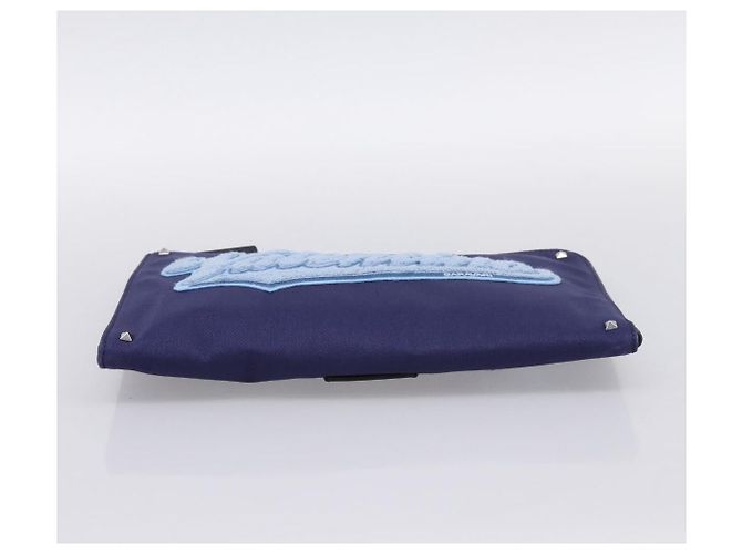 Borsa a pochette VALENTINO Canvas Navy Silver Auth BA15372A Argento Blu navy - vista 6