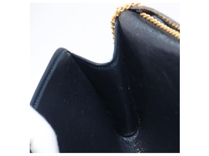 Bolso de hombro con cadena Christian Dior Trotter Canvas Navy Gold Auth 199115 Dorado Azul marino - vista 20