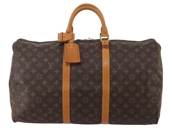 LOUIS VUITTON Monogram Keepall 50 Boston Bag M41426 LV Auth 197000 Monogramma - vista 13