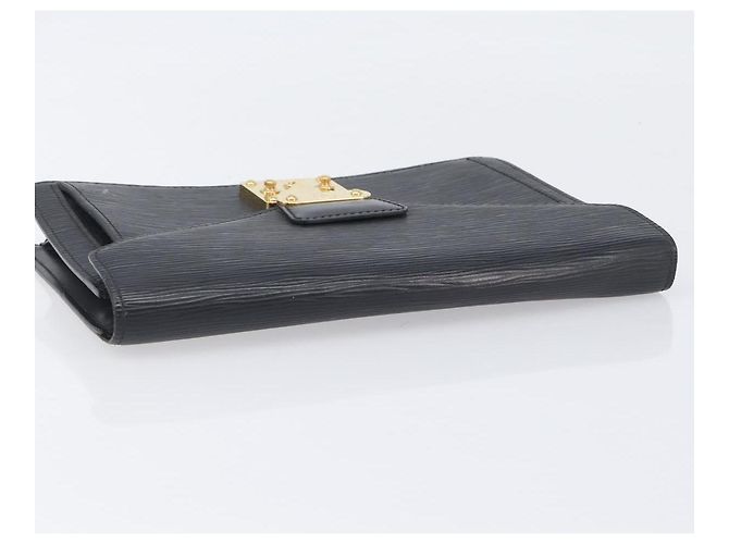 LOUIS VUITTON Epi Serie Dragonne Clutch Bag Black Noir M52612 LV Auth 200921 Negro - vista 5