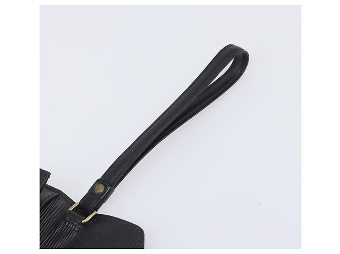 LOUIS VUITTON Epi Serie Dragonne Clutch Bag Black Noir M52612 LV Auth 200921 Negro - vista 8