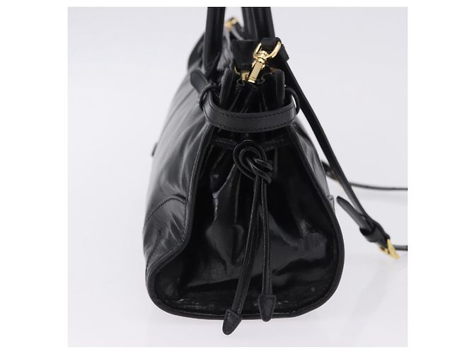 Borsa PRADA Bonnie in pelle 2 vie Nero Oro Auth 197332SAM D'oro - vista 4