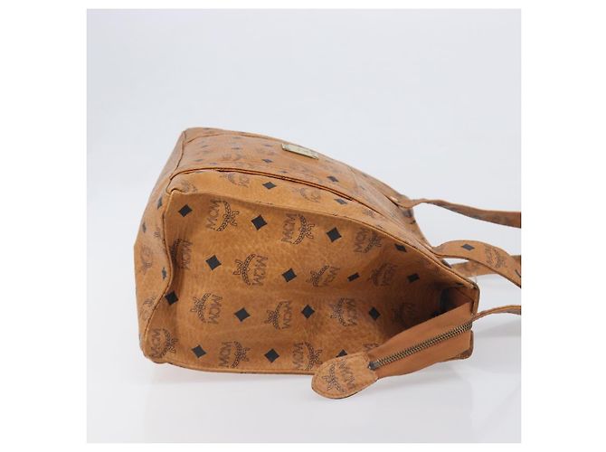Borsa Tote MCM Vicetos Logogram PVC Leather Brown Gold Auth 199649 Marrone D'oro - vista 3
