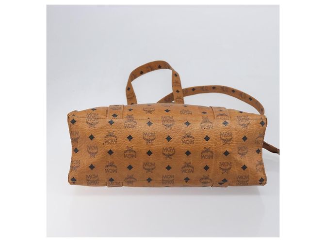Borsa Tote MCM Vicetos Logogram PVC Leather Brown Gold Auth 199649 Marrone D'oro - vista 5