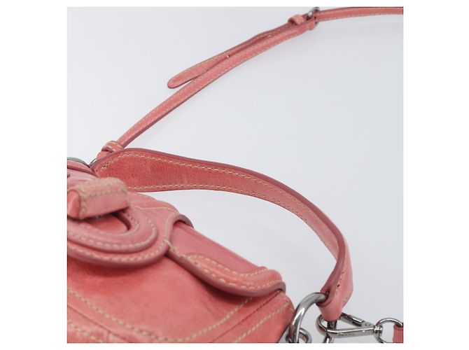 Borsa a mano PRADA in pelle 2way Rosa Argento Auth 197313V - vista 14