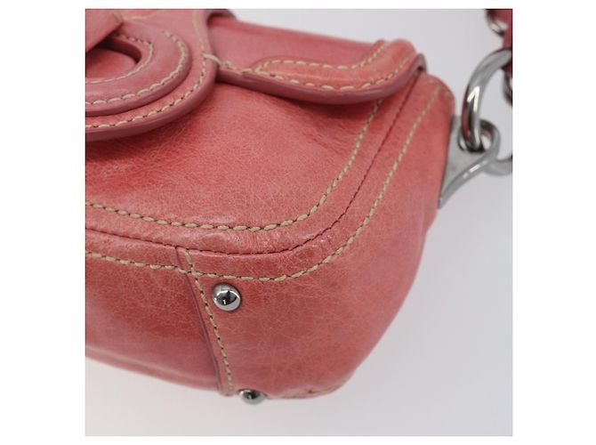 Borsa a mano PRADA in pelle 2way Rosa Argento Auth 197313V - vista 16