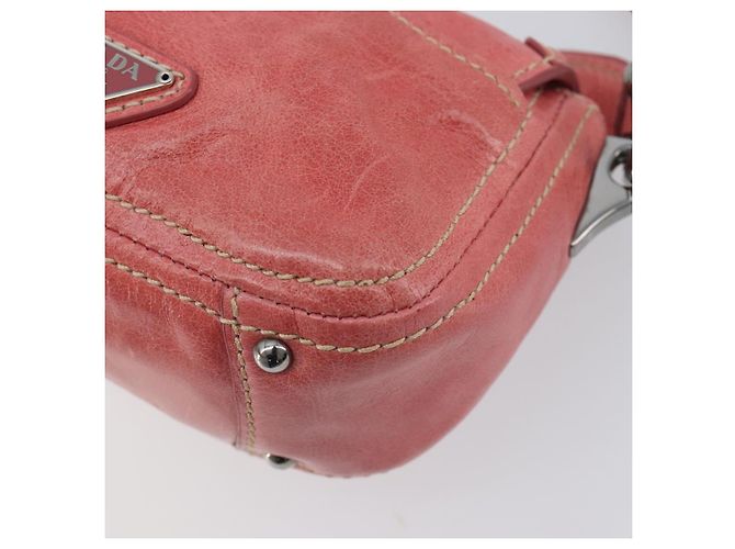 Borsa a mano PRADA in pelle 2way Rosa Argento Auth 197313V - vista 18