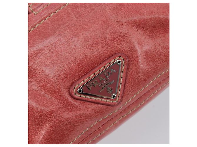 Borsa a mano PRADA in pelle 2way Rosa Argento Auth 197313V - vista 20