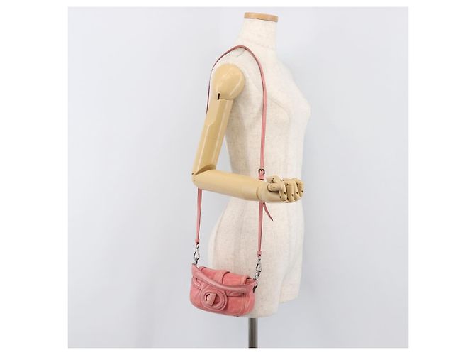 Borsa a mano PRADA in pelle 2way Rosa Argento Auth 197313V - vista 26