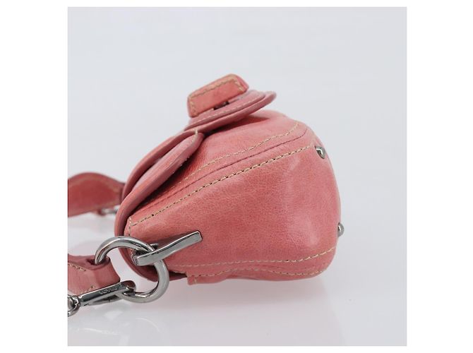 Borsa a mano PRADA in pelle 2way Rosa Argento Auth 197313V - vista 4