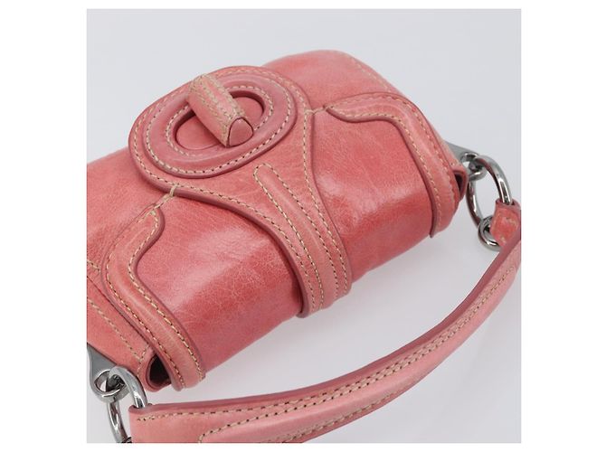 Borsa a mano PRADA in pelle 2way Rosa Argento Auth 197313V - vista 6