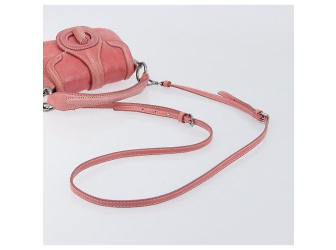 Borsa a mano PRADA in pelle 2way Rosa Argento Auth 197313V - vista 8