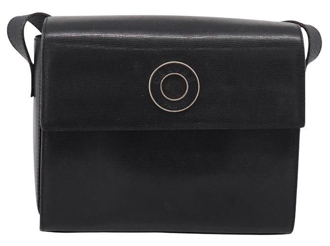 Céline CELINE Circle Schultertasche aus Leder Schwarz Gold Auth 200944 Golden - Ansicht 13