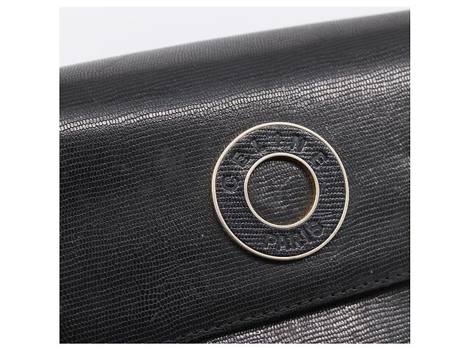 Céline CELINE Circle Schultertasche aus Leder Schwarz Gold Auth 200944 Golden - Ansicht 17