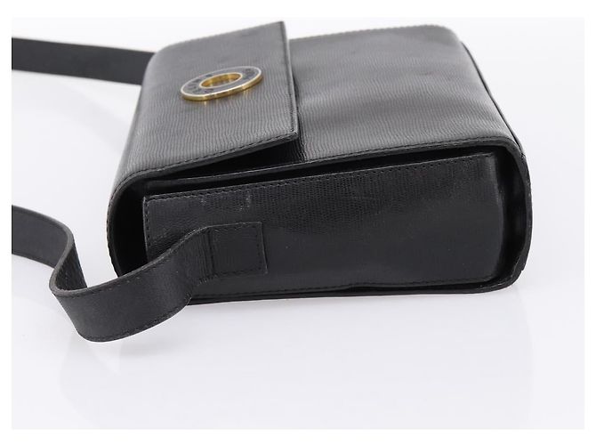 Céline CELINE Circle Schultertasche aus Leder Schwarz Gold Auth 200944 Golden - Ansicht 3
