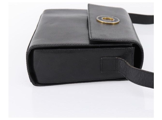 Céline CELINE Circle Schultertasche aus Leder Schwarz Gold Auth 200944 Golden - Ansicht 4