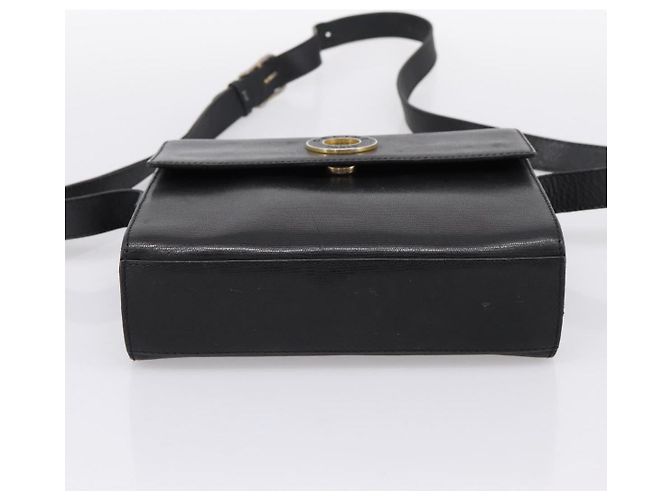 Céline CELINE Circle Schultertasche aus Leder Schwarz Gold Auth 200944 Golden - Ansicht 5