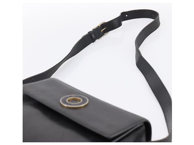 Céline CELINE Circle Schultertasche aus Leder Schwarz Gold Auth 200944 Golden - Ansicht 8