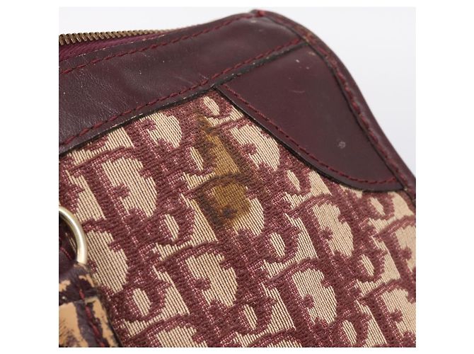 Borsa Boston Christian Dior Trotter Canvas Rossa Oro Auth 197860 Rosso D'oro - vista 10
