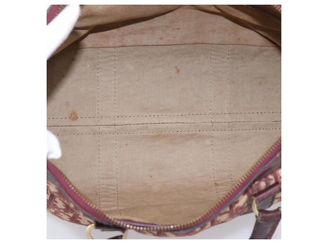 Borsa Boston Christian Dior Trotter Canvas Rossa Oro Auth 197860 Rosso D'oro - vista 12