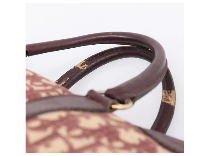 Borsa Boston Christian Dior Trotter Canvas Rossa Oro Auth 197860 Rosso D'oro - vista 14