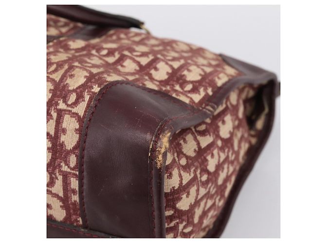 Borsa Boston Christian Dior Trotter Canvas Rossa Oro Auth 197860 Rosso D'oro - vista 16