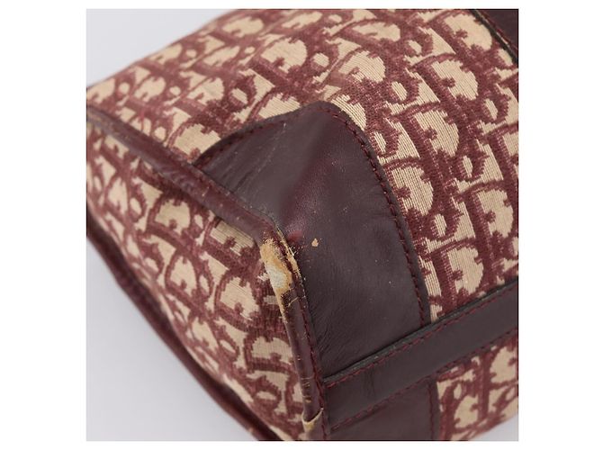 Borsa Boston Christian Dior Trotter Canvas Rossa Oro Auth 197860 Rosso D'oro - vista 17