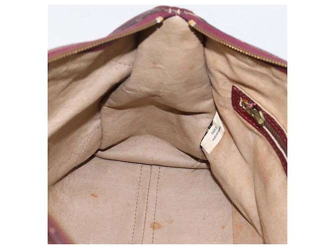 Borsa Boston Christian Dior Trotter Canvas Rossa Oro Auth 197860 Rosso D'oro - vista 19