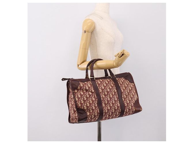 Borsa Boston Christian Dior Trotter Canvas Rossa Oro Auth 197860 Rosso D'oro - vista 22