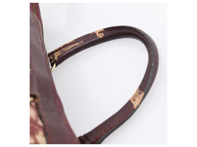 Borsa Boston Christian Dior Trotter Canvas Rossa Oro Auth 197860 Rosso D'oro - vista 8