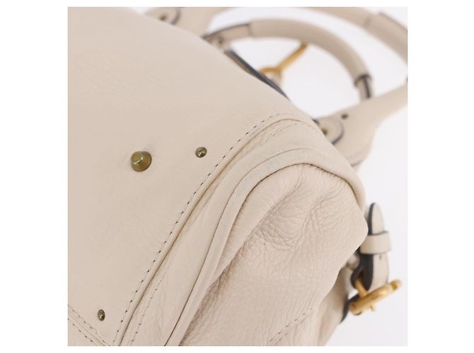 Chloé Borsa a mano Chloe Paddington in pelle Beige Oro Argento Auth ki6776M D'oro - vista 15