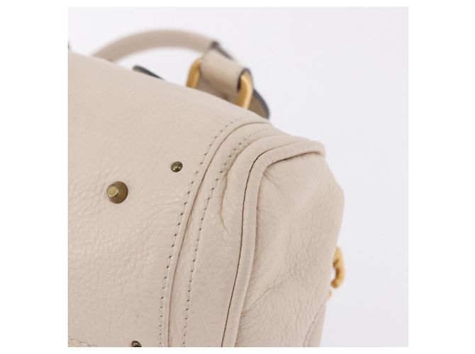 Chloé Borsa a mano Chloe Paddington in pelle Beige Oro Argento Auth ki6776M D'oro - vista 17