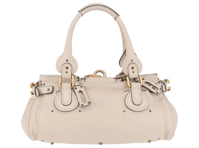 Chloé Borsa a mano Chloe Paddington in pelle Beige Oro Argento Auth ki6776M D'oro - vista 2