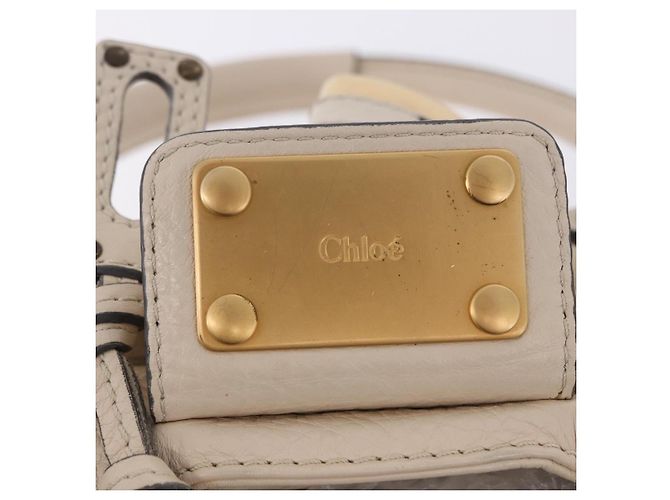 Chloé Borsa a mano Chloe Paddington in pelle Beige Oro Argento Auth ki6776M D'oro - vista 21