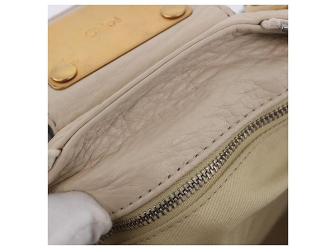 Chloé Borsa a mano Chloe Paddington in pelle Beige Oro Argento Auth ki6776M D'oro - vista 22