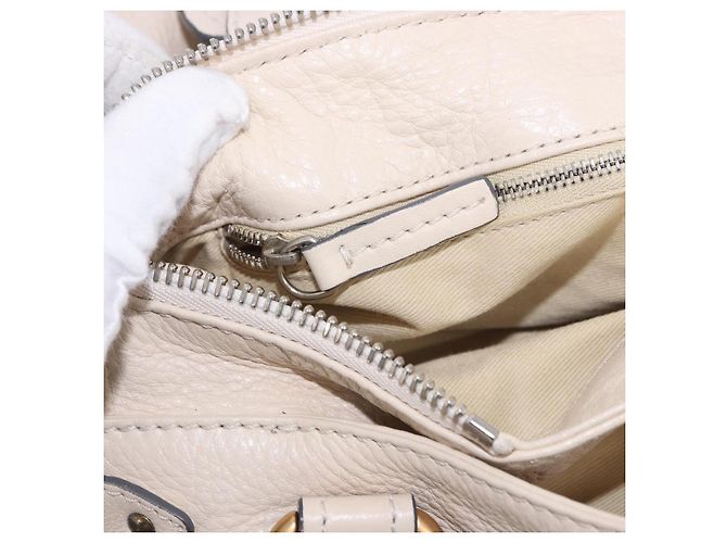 Chloé Borsa a mano Chloe Paddington in pelle Beige Oro Argento Auth ki6776M D'oro - vista 26